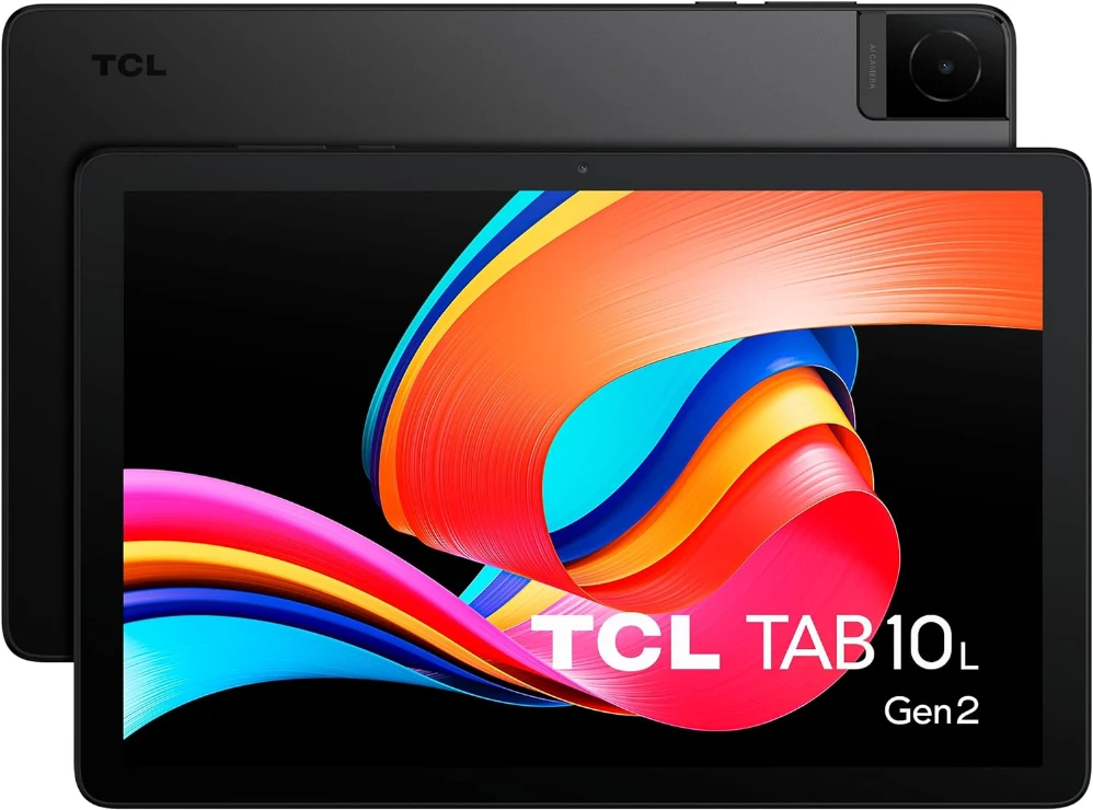 TCL 10L Generation 2 WiFi, 10.1 HD tablet, Quad-Core, 3GB RAM, 32GB Memory Expandable to 128GB by MicroSD, 6000mAh Battery, Includes Transparent Case, Android 13, Grey